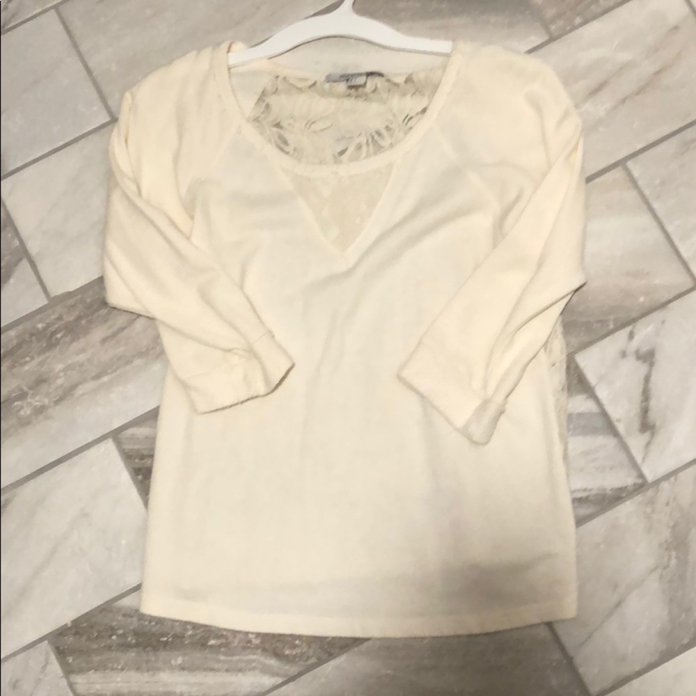 Cream Lace Sweatshirt
